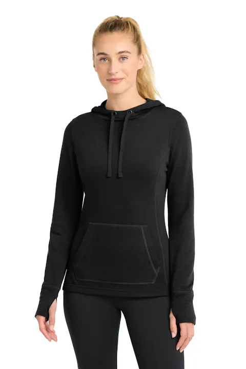 Sport-Tek LST296 Women's PosiCharge  Tri-Blend Wicking Fleece Hooded Pullover