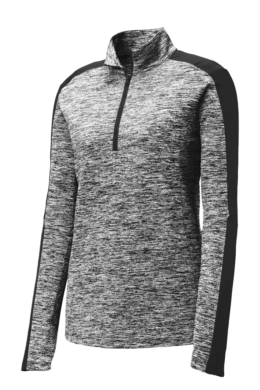 Sport-Tek LST397 Women's PosiCharge Electric Heather Colorblock 1/4-Zip Pullover