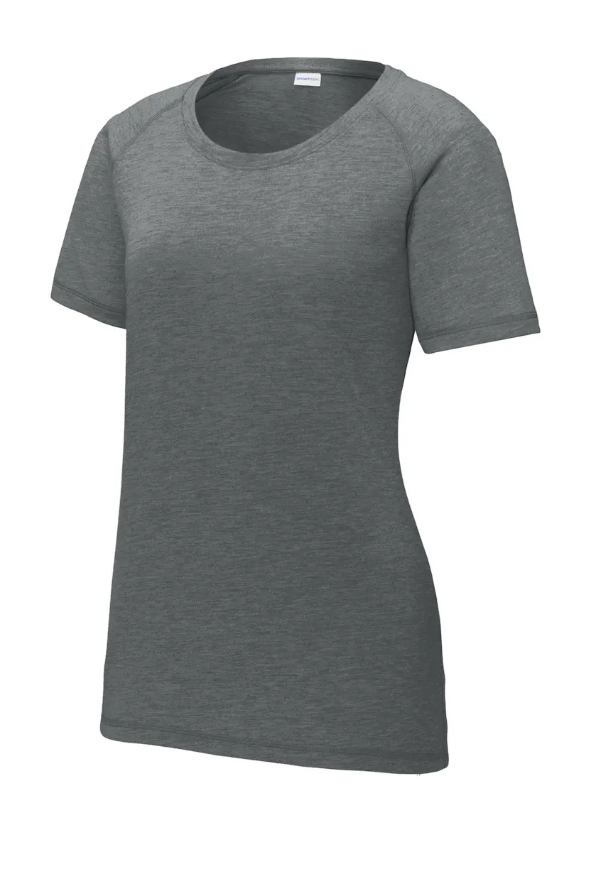Sport-Tek LST400 Women's PosiCharge  Tri-Blend Wicking Scoop Neck Raglan Tee