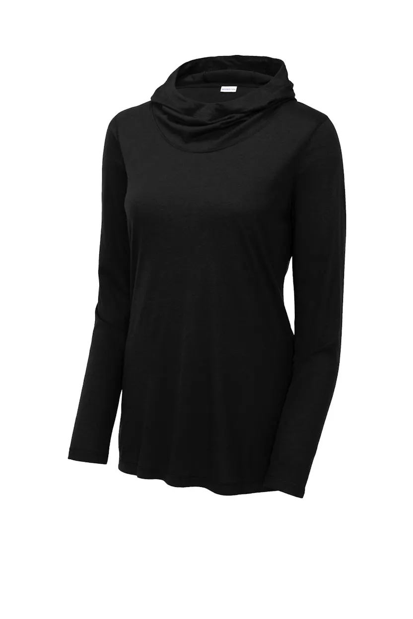 Sport-Tek LST406 Women's PosiCharge  Tri-Blend Wicking Long Sleeve Hoodie