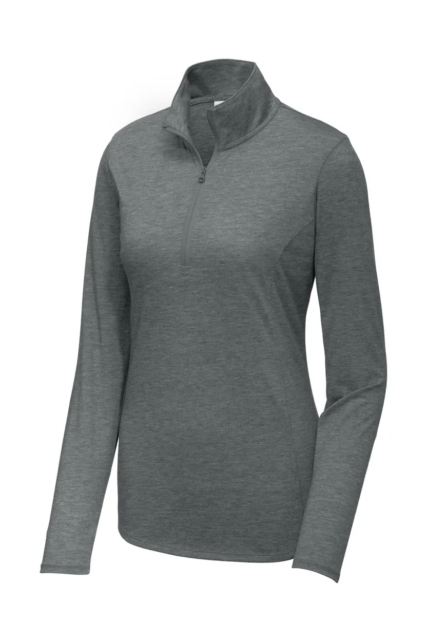 Sport-Tek LST407 Women's PosiCharge  Tri-Blend Wicking 1/4-Zip Pullover