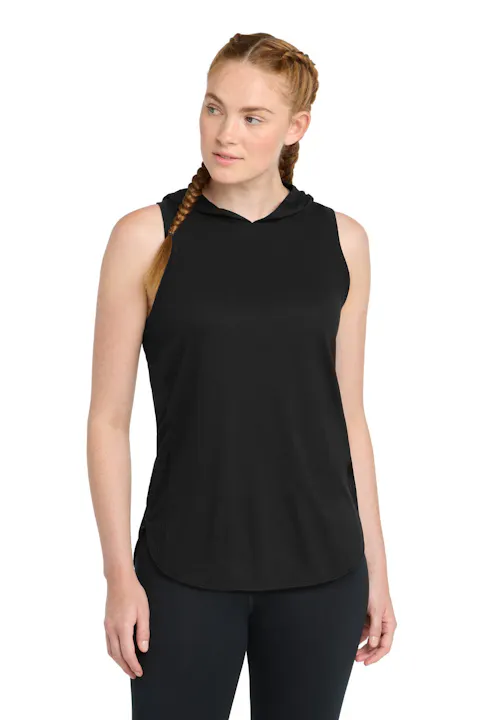 Sport-Tek LST410 Women's PosiCharge  Tri-Blend Wicking Draft Hoodie Tank