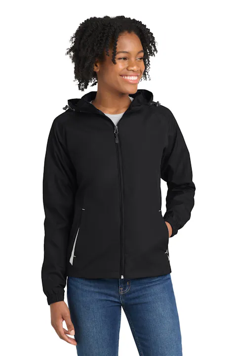 Sport-Tek LST76 Women's Colorblock Hooded Raglan Jacket