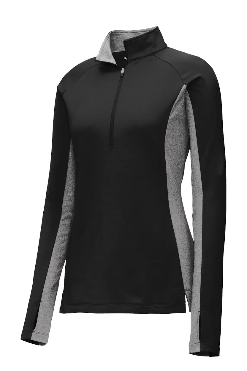 Sport-Tek LST854 Women's Sport-Wick Stretch Contrast 1/4-Zip Pullover