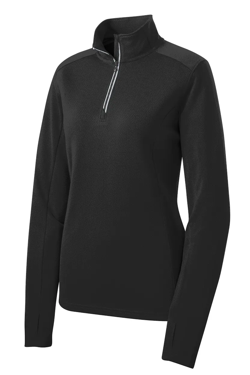 Sport-Tek LST860 Women's Sport-Wick Textured 1/4-Zip Pullover