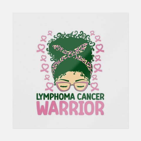 Lymphoma Cancer Warrior Messy Bun