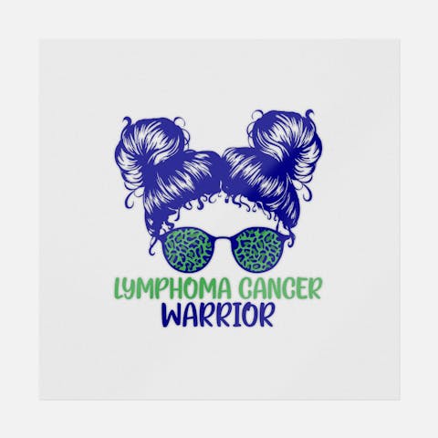 Lymphoma Cancer Warrior Girl Bun