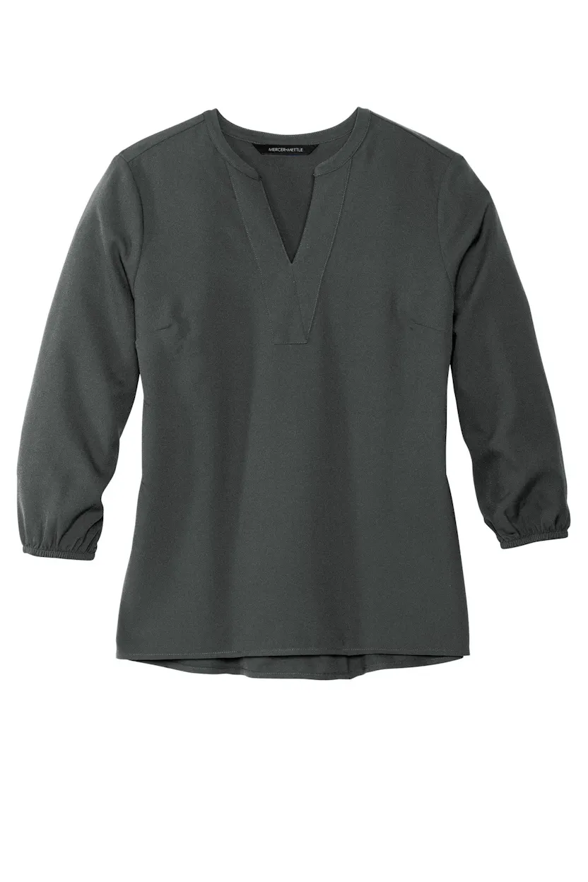 Mercer+Mettle MM2011 Women's Stretch Crepe 3/4-Sleeve Blouse