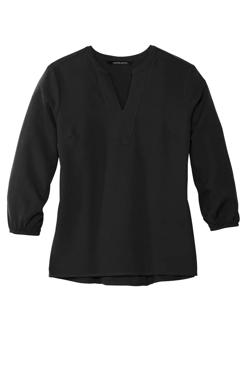 Mercer+Mettle MM2011 Women's Stretch Crepe 3/4-Sleeve Blouse