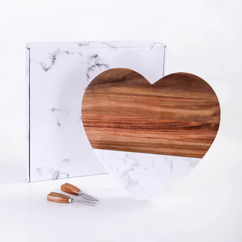 Marble Heart Shaped Serving Set
