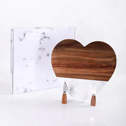 Marble Heart Shaped Serving Set