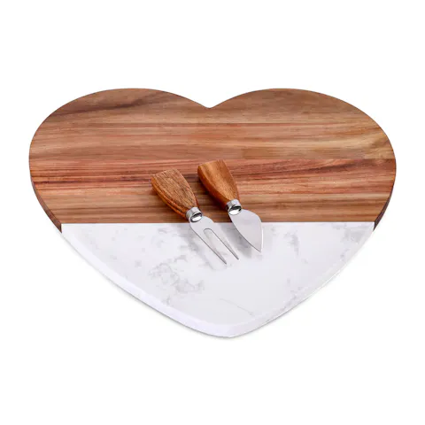 Marble Heart Shaped Serving Set