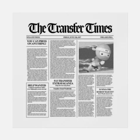 Halftone Ninja News Ready-to-Press DTF Transfer