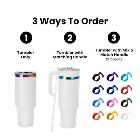 40oz Rainbow Plated Tumbler