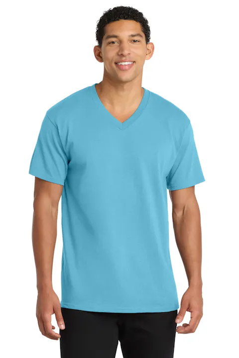 Port & Co PC54V Core Cotton V-Neck Tee