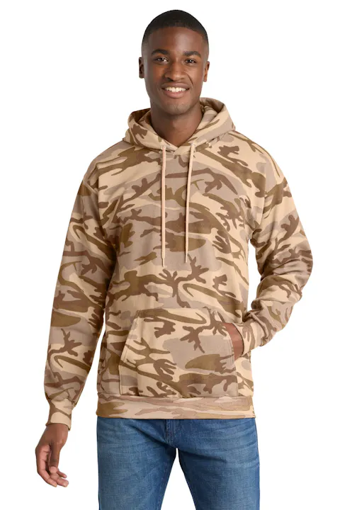 Port & Co PC78HC Core Fleece Camo Pullover Hooded Sweatshirt