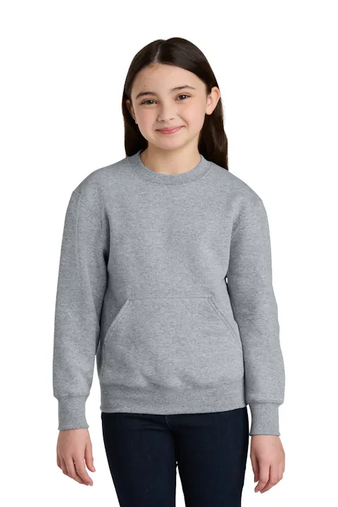 Port & Co PC78YPKT Youth Core Fleece Crewneck Pocket Sweatshirt
