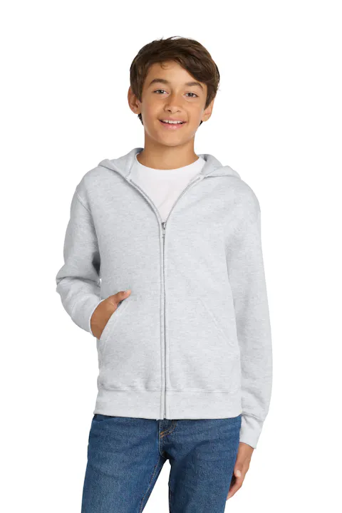 Port & Co PC78YZH Youth Core Fleece Full-Zip Hooded Sweatshirt