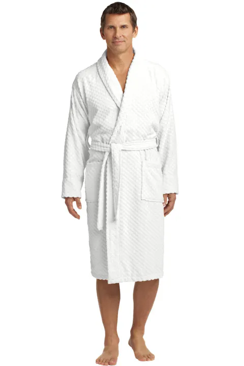 Port Authority R103 Checkered Terry Shawl Collar Robe