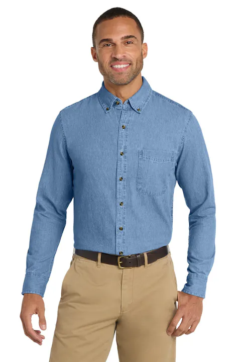 Port & Co SP10 Long Sleeve Value Denim Shirt
