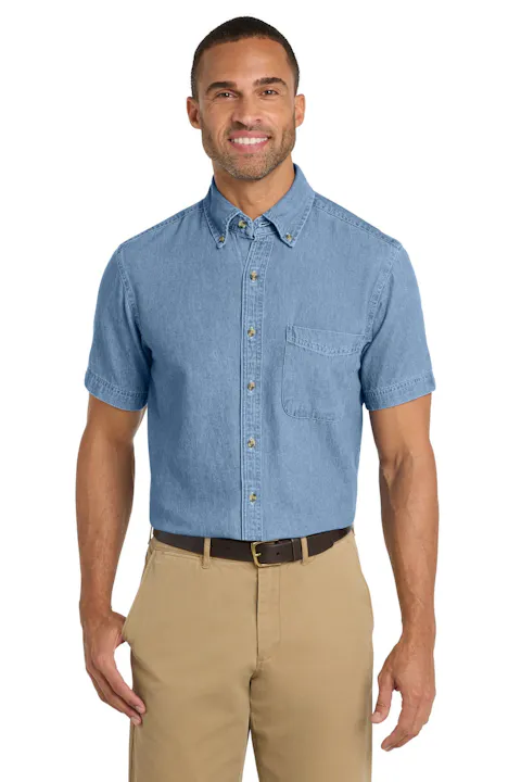 Port & Co SP11 Short Sleeve Value Denim Shirt