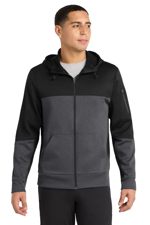 Sport-Tek ST245 Tech Fleece Colorblock Full-Zip Hooded Jacket