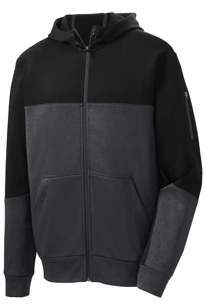 Sport-Tek ST245 Tech Fleece Colorblock Full-Zip Hooded Jacket