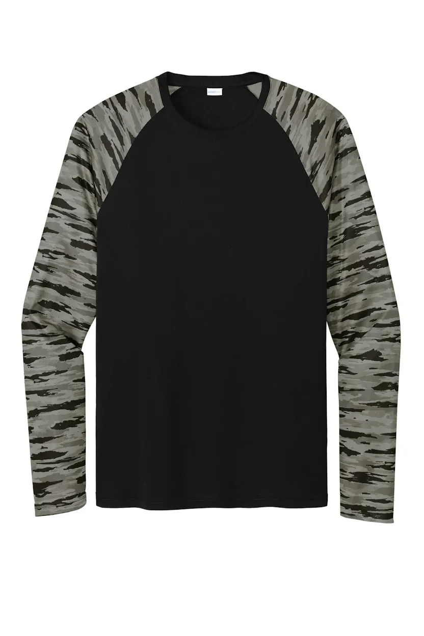 Sport-Tek ST376LS Drift Camo Colorblock Long Sleeve Tee
