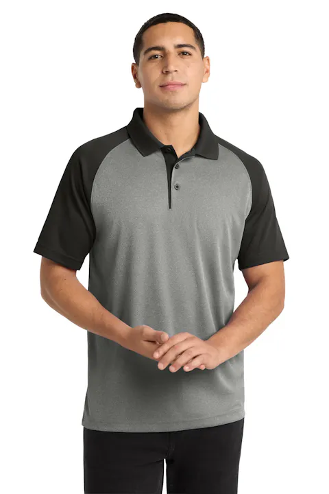Sport-Tek ST641 PosiCharge  RacerMesh  Raglan Heather Block Polo