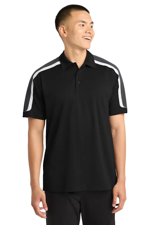 Sport-Tek ST658 Tricolor Shoulder Micropique Sport-Wick Polo
