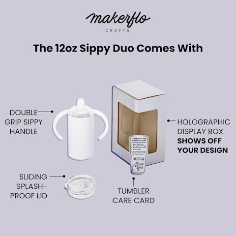 12oz Straight Sub Sippy Cup Duo