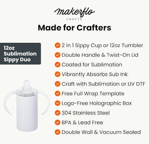 12oz Straight Sub Sippy Cup Duo