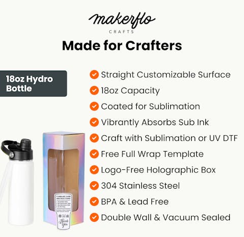 18oz Sublimation Hydro Water Bottle