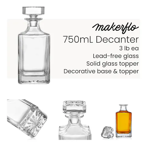 Whiskey Decanter - Square - 750ML