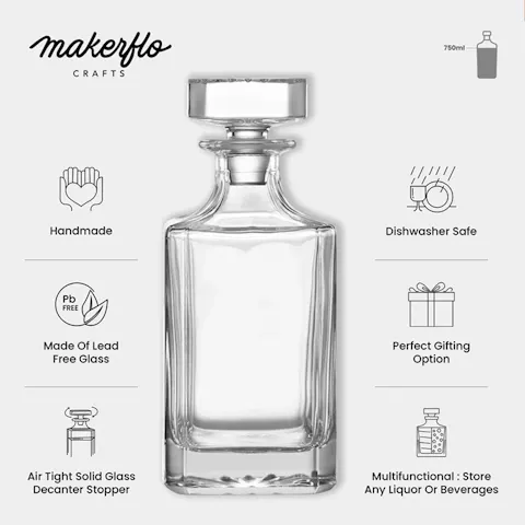 Whiskey Decanter - Square - 750ML