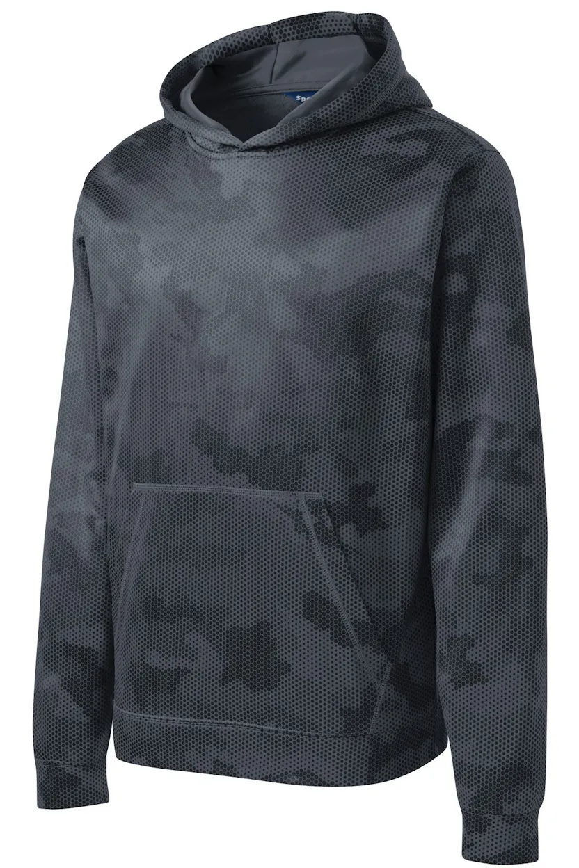 Sport-Tek YST240 Youth Sport-Wick CamoHex Fleece Hooded Pullover