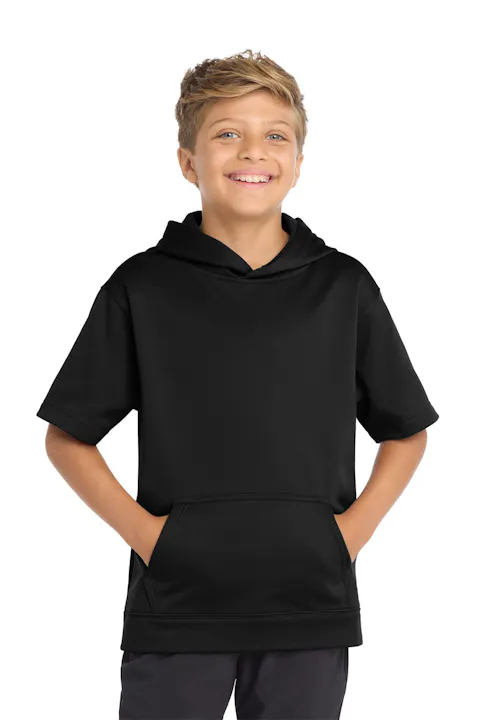 Sport-Tek YST251 Youth Sport-Wick  Fleece Short Sleeve Hooded Pullover