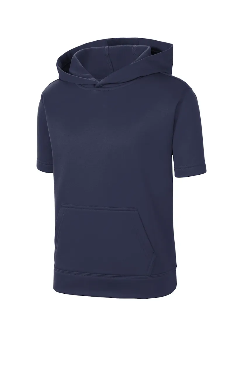 Sport-Tek YST251 Youth Sport-Wick  Fleece Short Sleeve Hooded Pullover