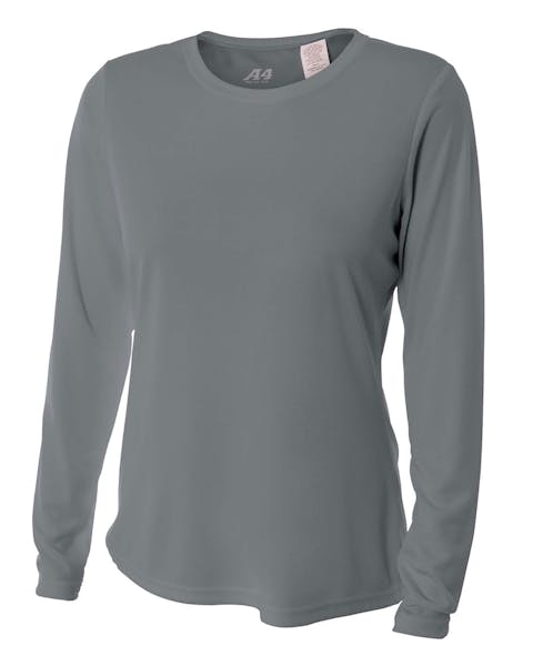 A4 NW3002 Ladies' Long Sleeve Cooling Performance Crew Shirt - Ninja Transfers