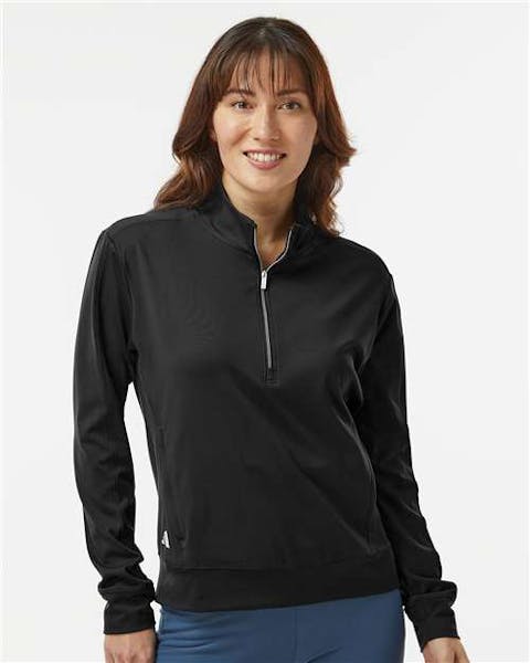 Adidas A1002 Women's Ultimate365 Quarter - Zip Pullover - Ninja Transfers