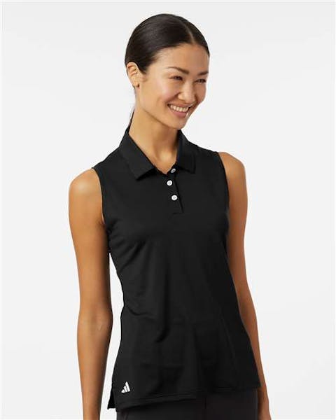 Adidas A1005 Women's Ottoman Sleeveless Polo - Ninja Transfers