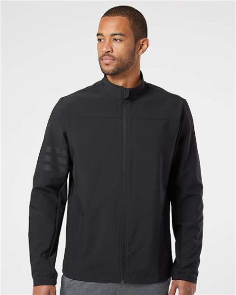 Adidas A267 3 - Stripes Full - Zip Jacket - Ninja Transfers
