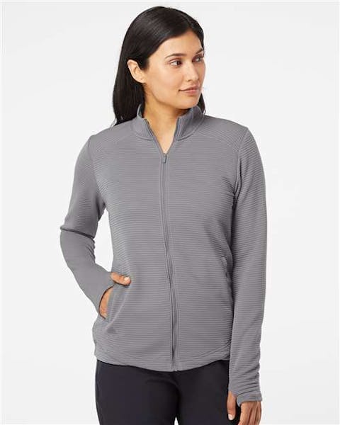 Adidas A416 Women's Textured Full - Zip Jacket - Ninja Transfers