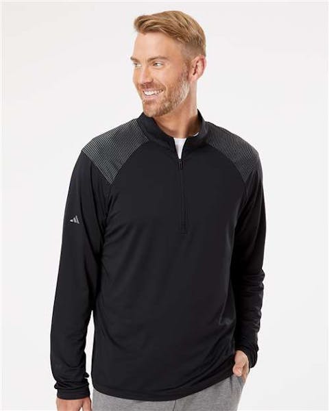 Adidas A520 Shoulder Stripe Quarter - Zip Pullover - Ninja Transfers