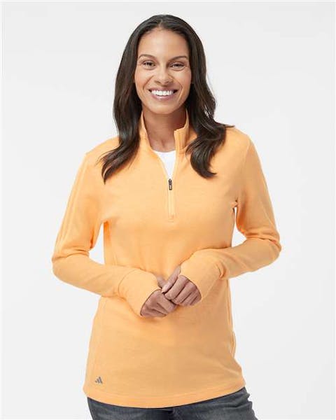 Adidas A555 Women's 3 - Stripes Quarter - Zip Sweater - Ninja Transfers