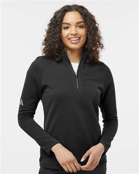 Adidas A589 Women's Spacer Quarter - Zip Pullover - Ninja Transfers