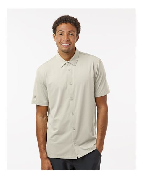 Adidas A595 Button Down Short Sleeve Shirt - Ninja Transfers