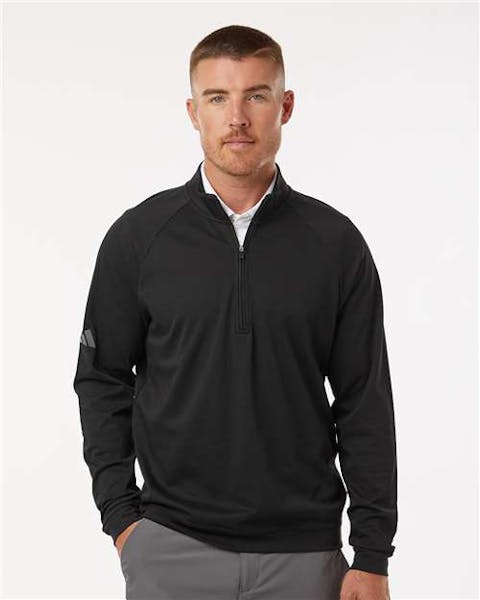 Adidas A598 Club Quarter - Zip Pullover - Ninja Transfers