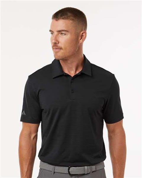 Adidas A704 Textured Stripe Polo - Ninja Transfers
