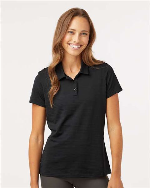 Adidas A707 Women's Textured Stripe Polo - Ninja Transfers